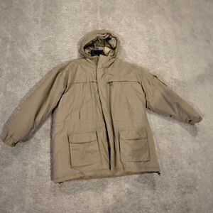 Tan Hooded Parka Jacket